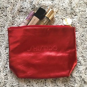 Shiseido Red Makeup Cosmetic Travel Bag